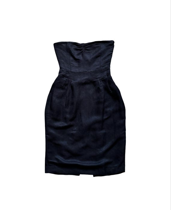 McQ, McQ Alexander McQueen Silk Linen Strapless Dress / Archive 2007