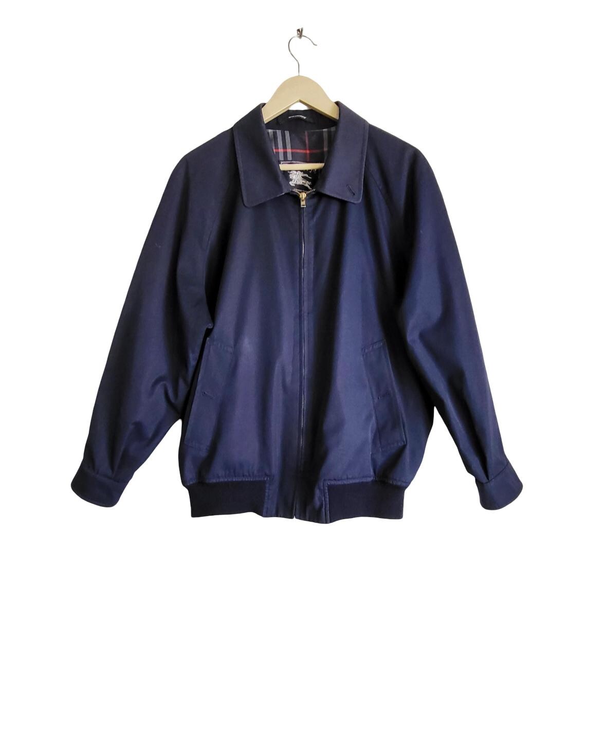 90s BURBERRYS navy harrington jacket 日本製 Vintage Burberrys Harrington Jacket | Navy Blue, Nova Check Lining