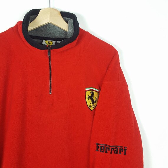 Vintage Ferrari Red Fleece Jacket Zip 90s | Etsy