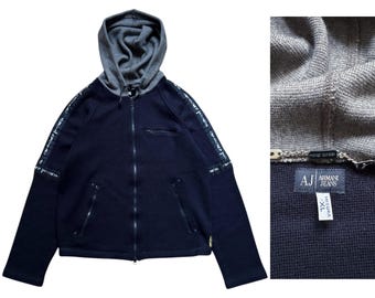 トップス 90s archive ARMANI JEANS Half-zip knit 2000's Armani Jeans Quarter Zip Knit Sweater - FTA® Vintage