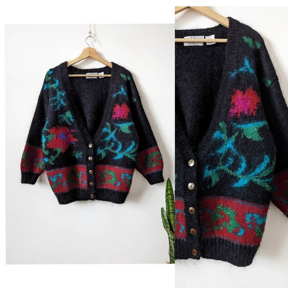 トップス mame Wool Mohair Floral Knitted Cardigan Louloudia Floral Jacquard Knit Cardigan in Merino Mohair