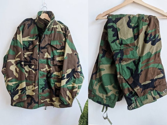 Vintage Alpha Industries Coat - Camo Pants 80s Camouflage Men\'s Suits Field Etsy Cold Jacket M65 Weather