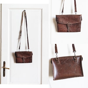 Vintage Swiss Army Map Bag Old Leather Chart Case of the Swiss Military