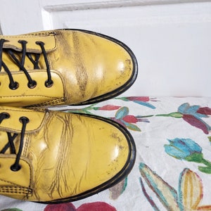 Vintage Dr. Martens 1460 Yellow Boots England image 4