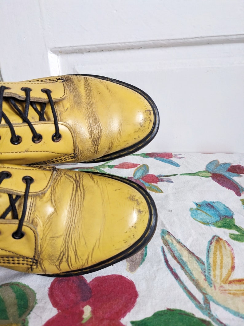 Vintage Dr. Martens 1460 Yellow Boots England image 4