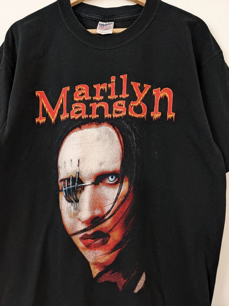 Vintage Marilyn Manson Merch T-shirt 90s Double Side - Etsy