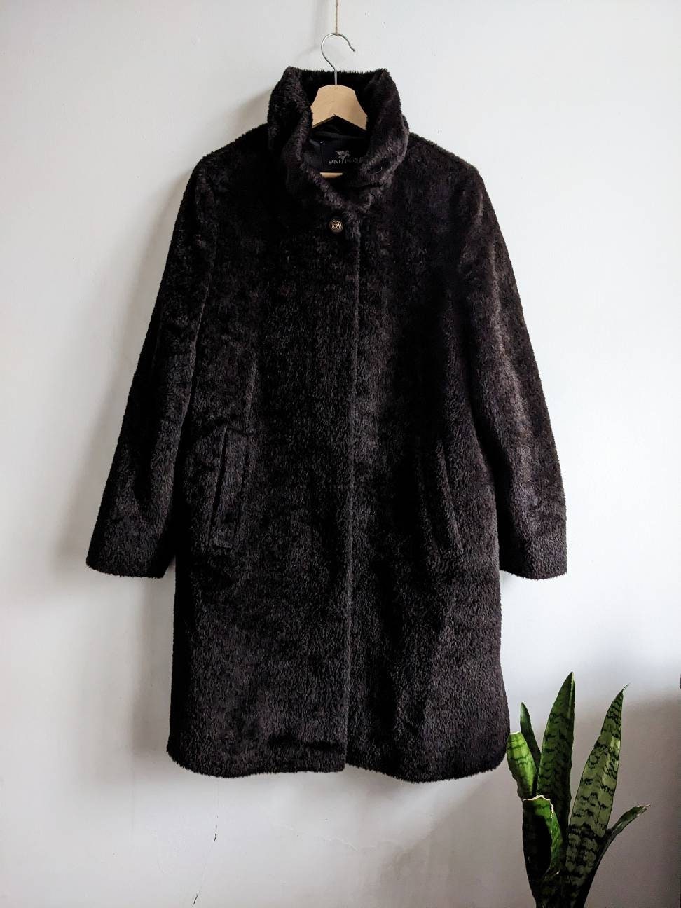 Alpaca Wool Coat | Dark Brown Winter Jacket | Saint Jacques - Etsy
