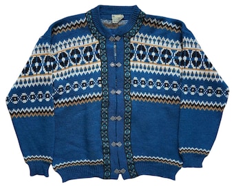 Dale of Norway, Norwegian Wool Cardigan Ski Sweater-size Mens S