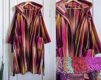 Missoni Hooded Bathrobe Multicolor Jacquard