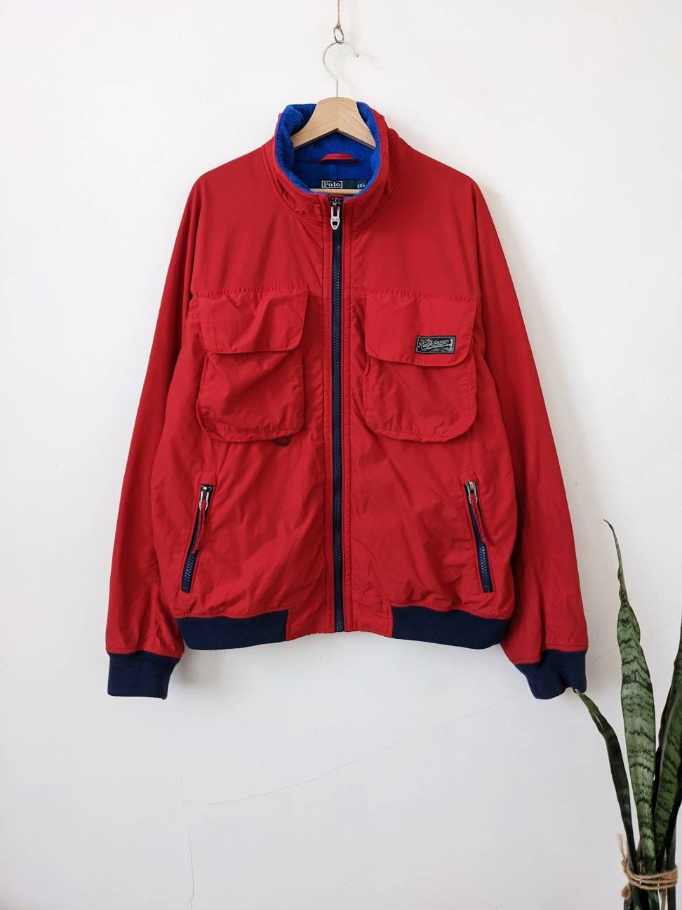 Vintage Polo Ralph Lauren Nylon Jacket Pockets Fleece Lining Vintage Polo Ralph Lauren Nylon Jacket Pockets Fleece Lining