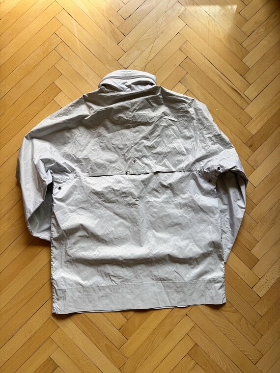 Vintage Silver Nylon Windbreaker Jacket Designer … - image 7
