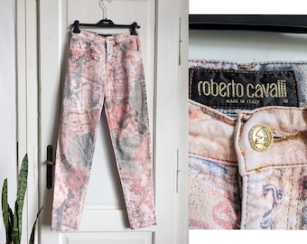 Vintage Roberto Cavalli Jeans Renaissance Print  1994 y2k