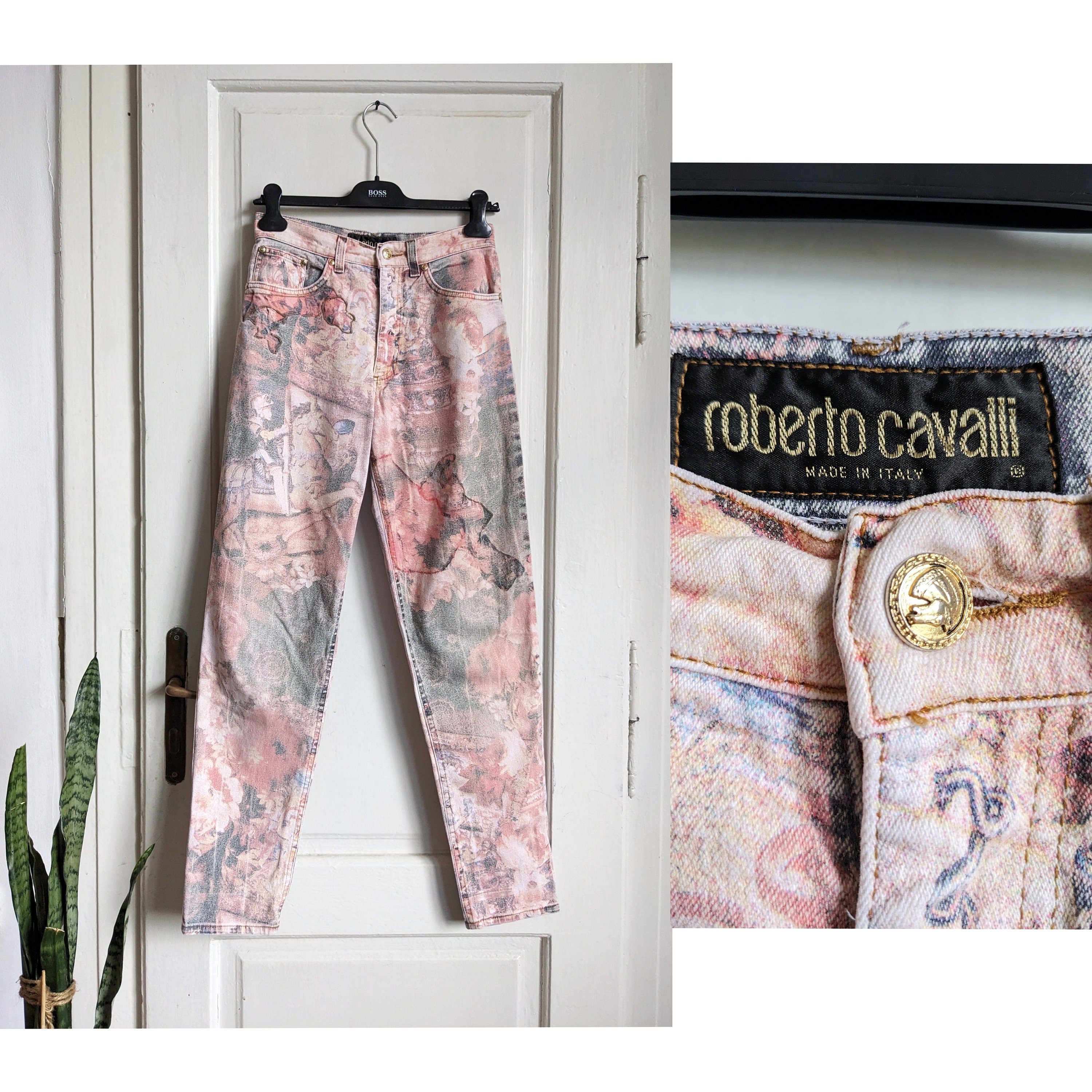 Vintage Roberto Cavalli Jeans Renaissance Print 1994 Y2k - Etsy