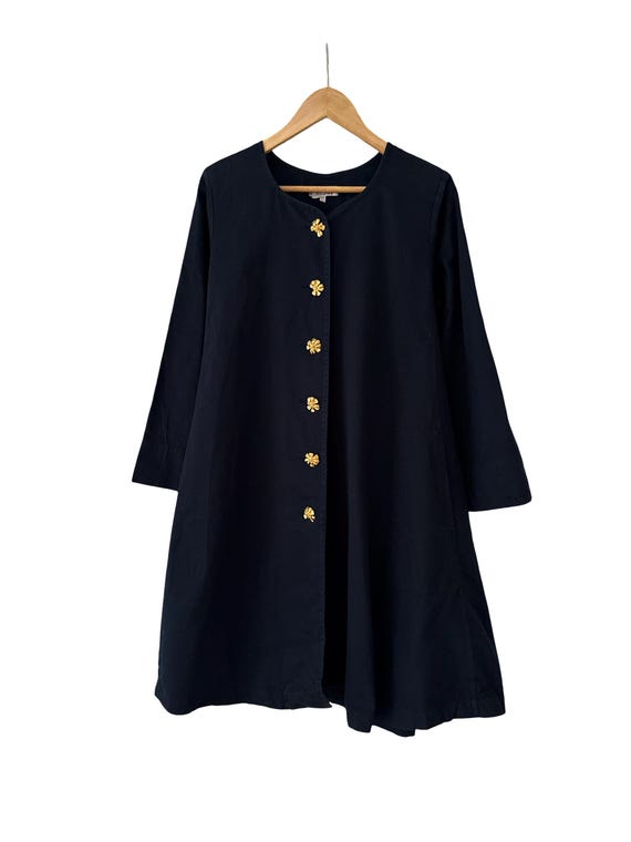 Yves Saint Laurent Rive Gauche, 80s Yves Saint Laurent Rive Gauche Navy Dress