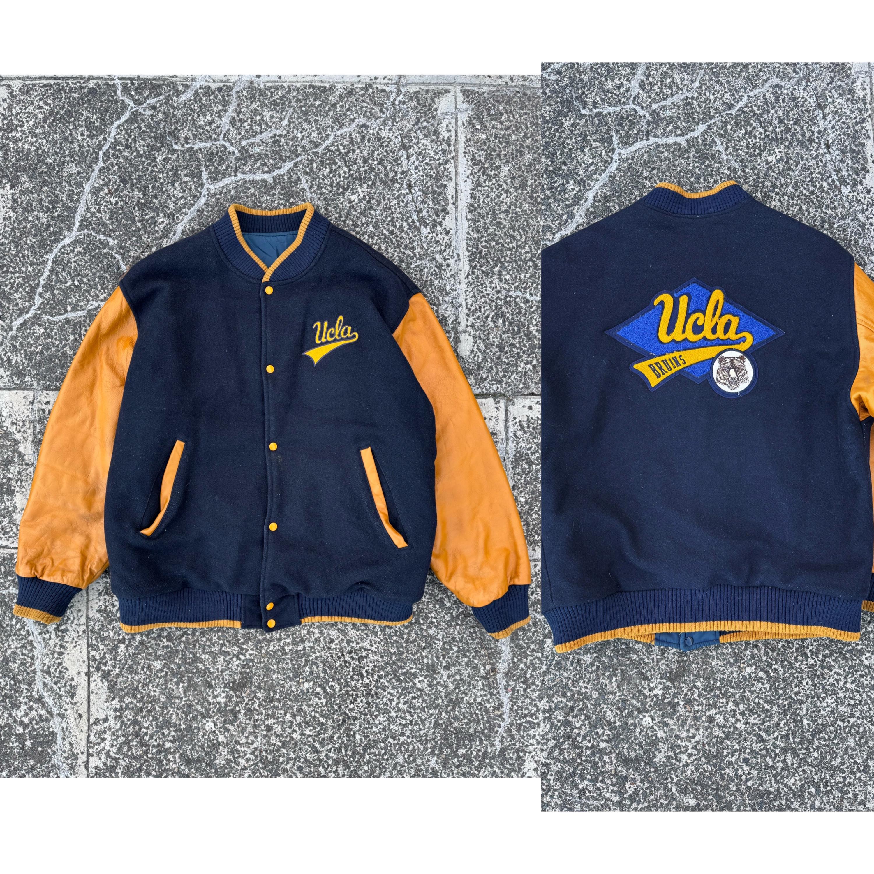 Vintage 80s UCLA University California Bruins Wool Leather Varsity