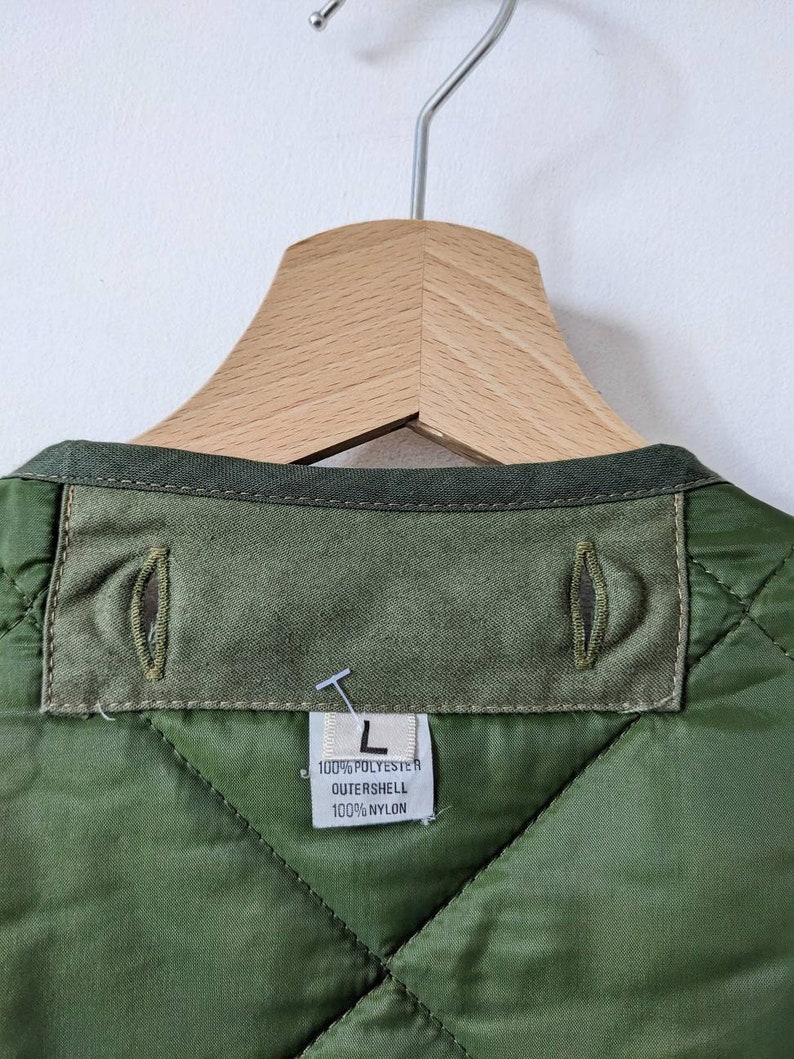 Vintage Army Liner Quilted Jacket Green Etsy