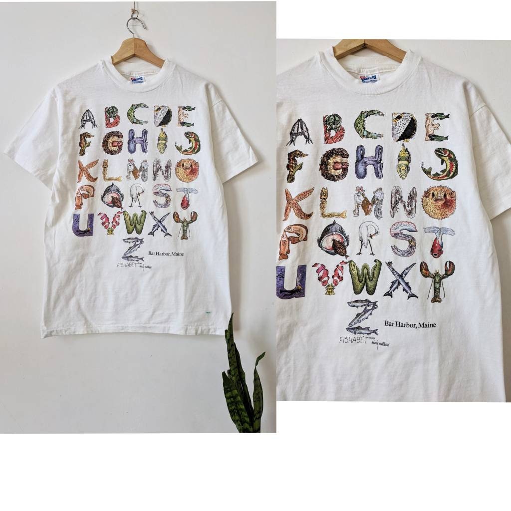 Vintage Fishabet A to Z Shirt Art Illustration Mindy
