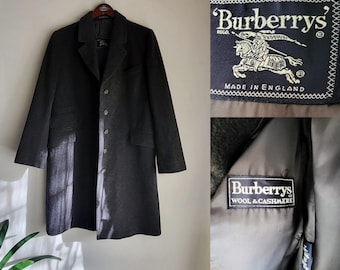 Burberrys Man's Vintage Grey Wool Cashmere Classic Coat Size L - Etsy