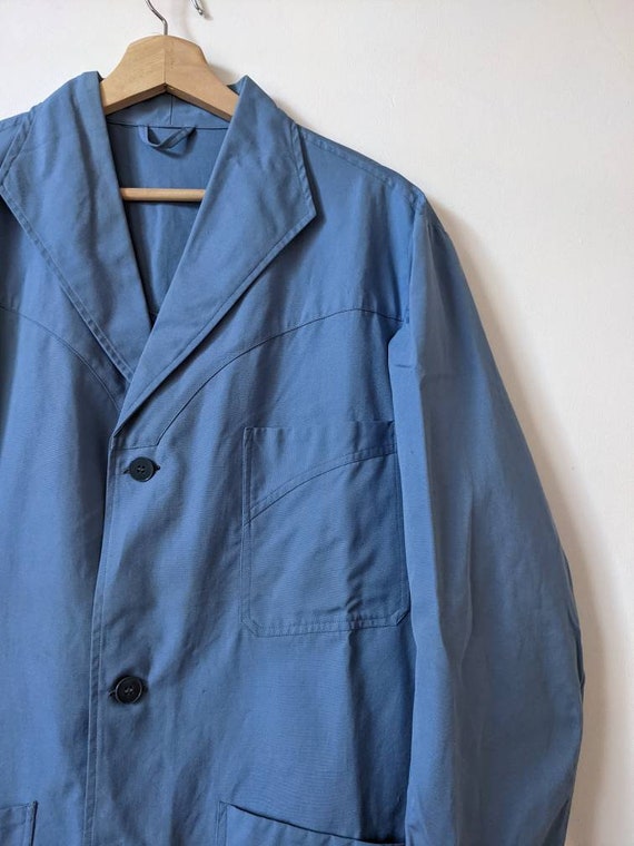 Vintage 1940s-50s French Chore Work Jacket | Blue Sanfor Workwear