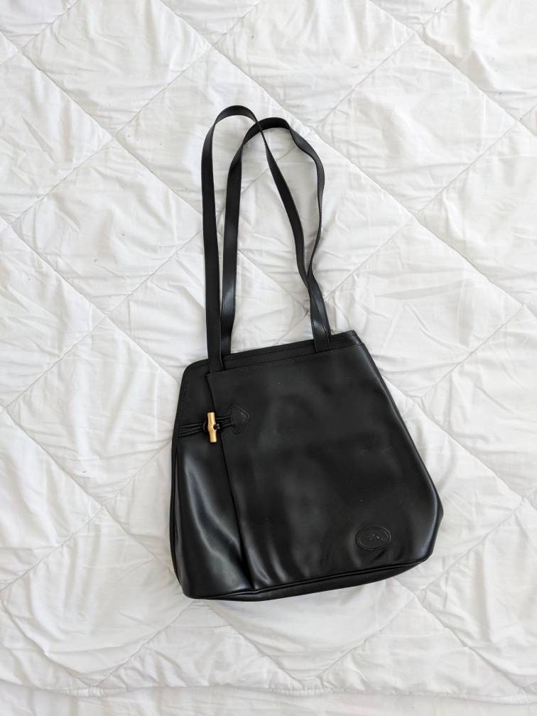  Longchamp 'Roseau' Leather Shoulder Tote Handbag, Black :  Clothing, Shoes & Jewelry