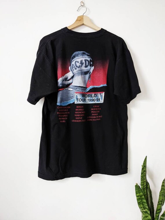 Vintage AC DC The Razors Edge 1990 Merch T-Shirt Tour… - Gem