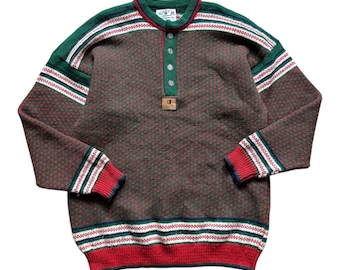 Suéter noruego vintage Janus con adorno nórdico escandinavo