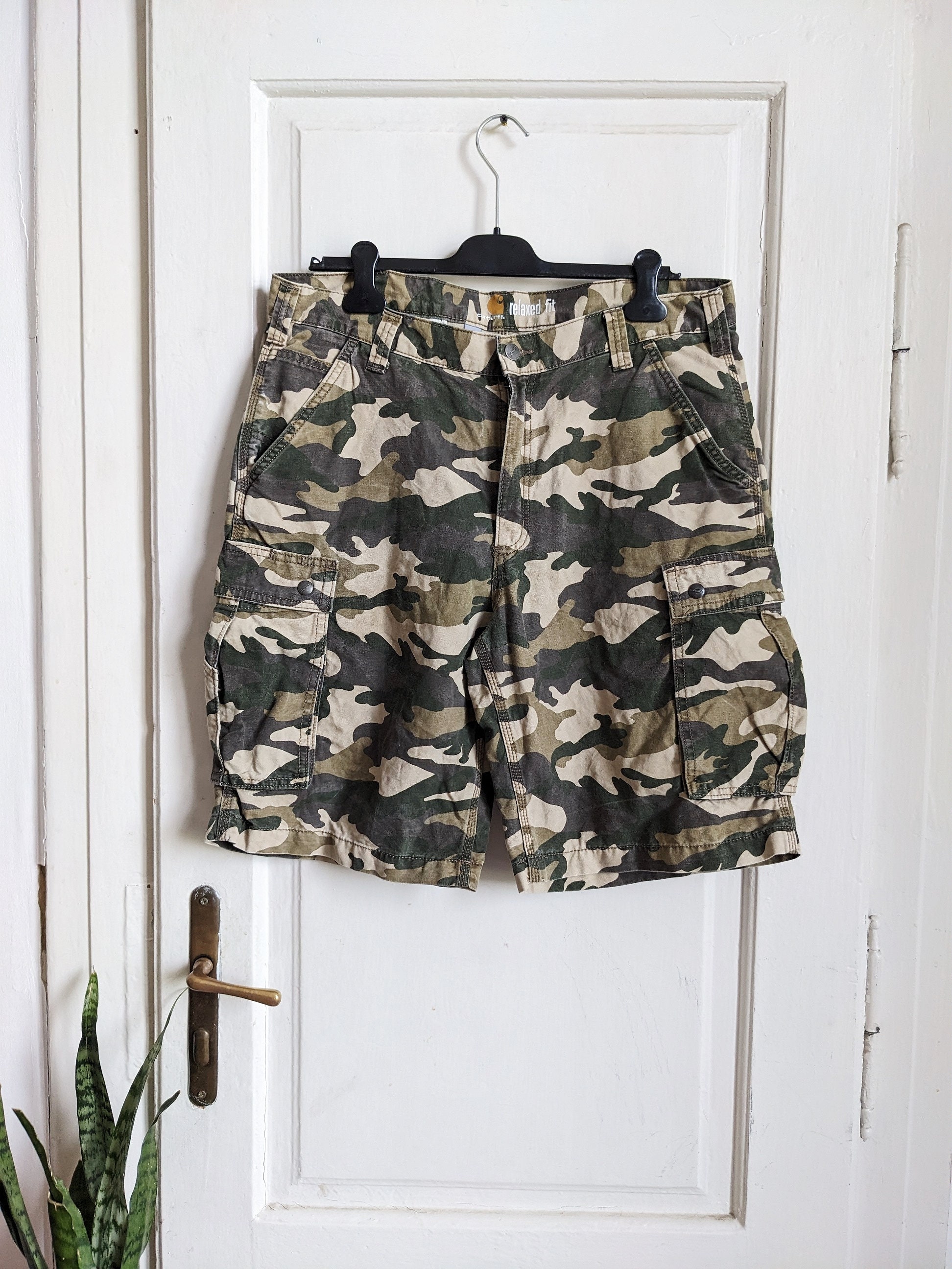 Carhartt Camo Shorts Mens Cargo Shorts Camouflage Workwear Vintage
