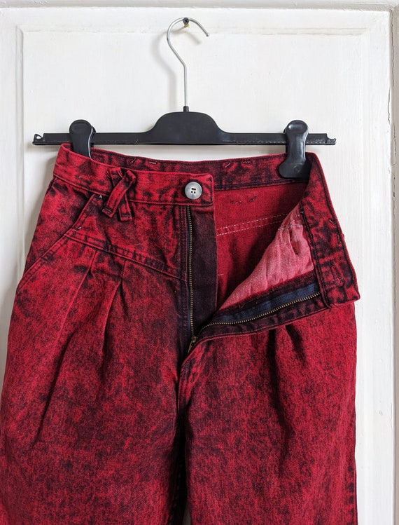 Vintage Wrangler Womens Jeans High Waist red acid… - image 8