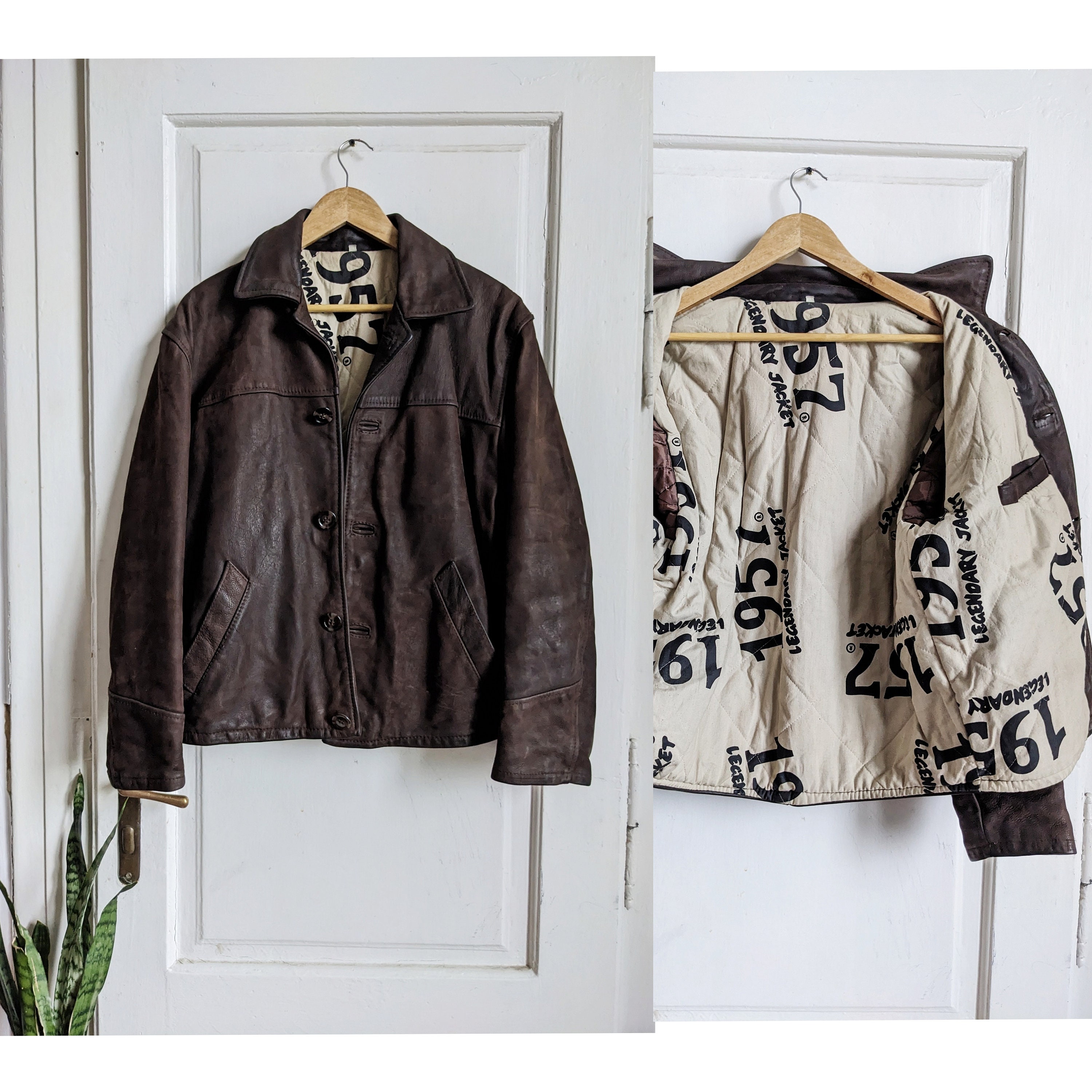 Vintage Leather Jacket 1957 Legendary Brown - Etsy Vintage Leather Jacket 1957 Legendary Brown - Etsy