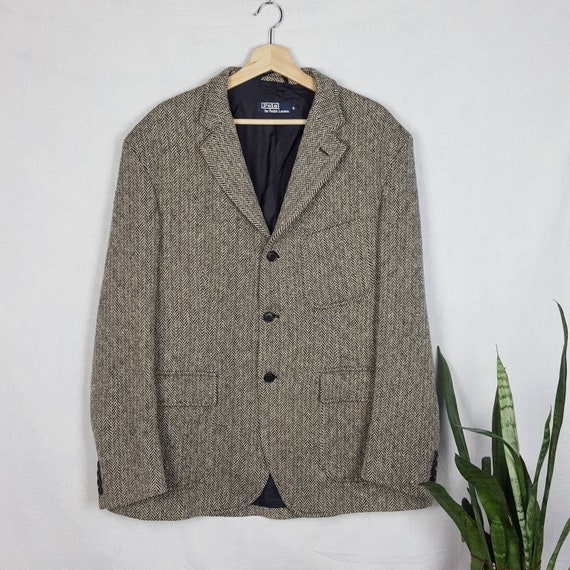 Vintage Polo Ralph Lauren Tweed Jacket Blazer 3 button | Etsy