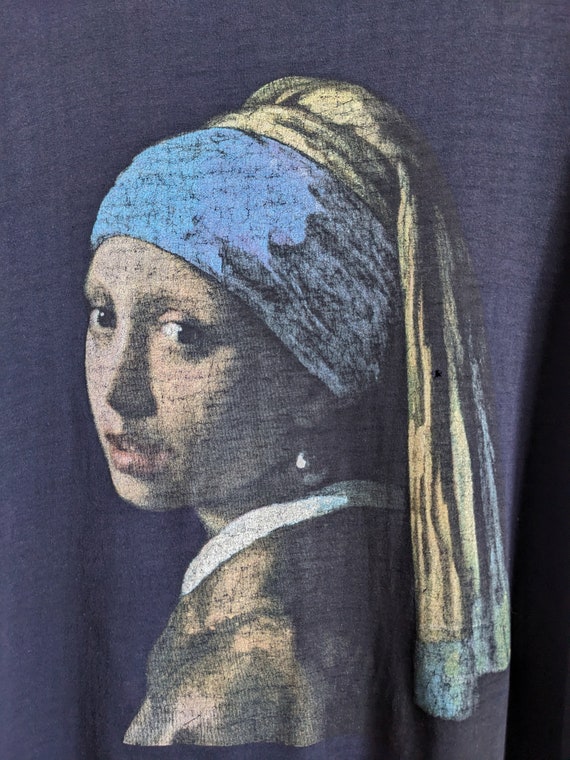 Vintage Johannes Vermeer Art T-Shirt Girl With a … - image 4