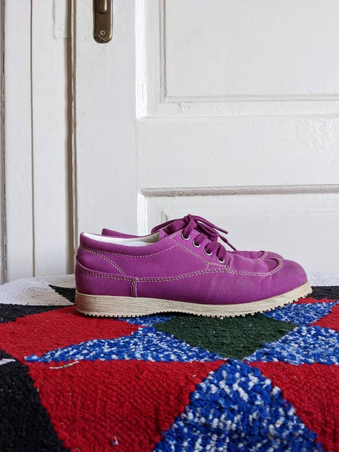 Scarpe vintage Hogan viola da donna in tela italiana Italia