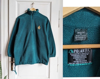 Vintage Polo Ralph Lauren Fleece Jacket Polartec Green Fleece