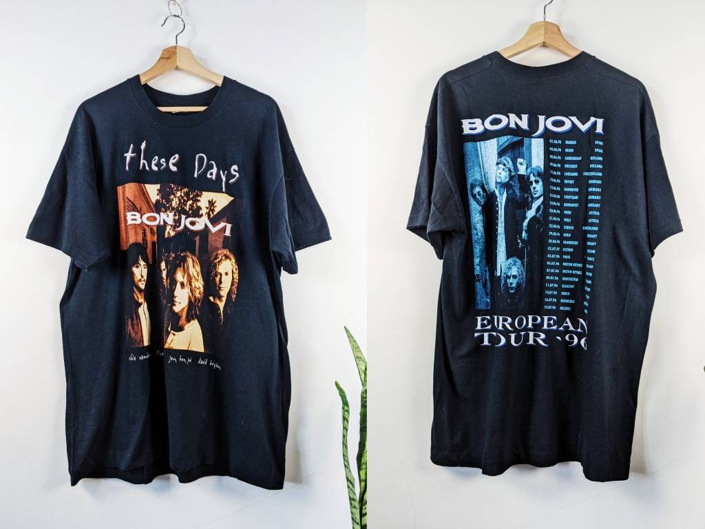 Discover Vintage Bon Jovi 1996 Tour Merch Camiseta Double Side