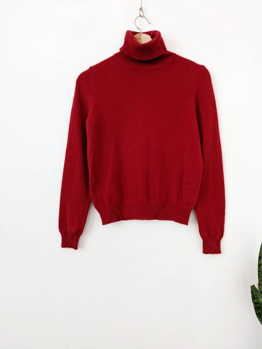 Red Cashmere Sweater Trutle Neck Valerie Stevens 2 Ply Cashmere - Etsy