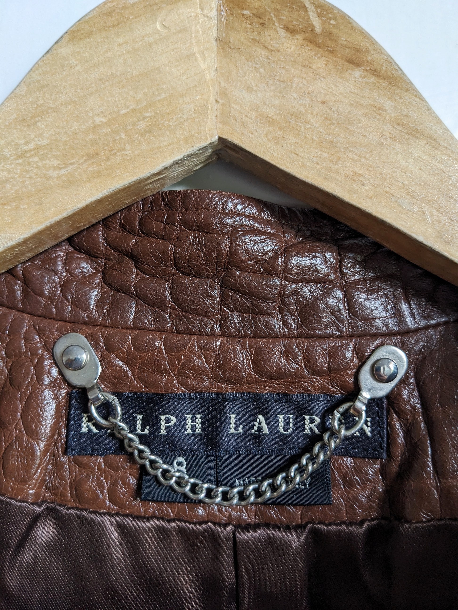 トップス RALPH LAUREN black label / leather vest Ralph Lauren Black Label Sleeveless Leather Faced Top sz 12