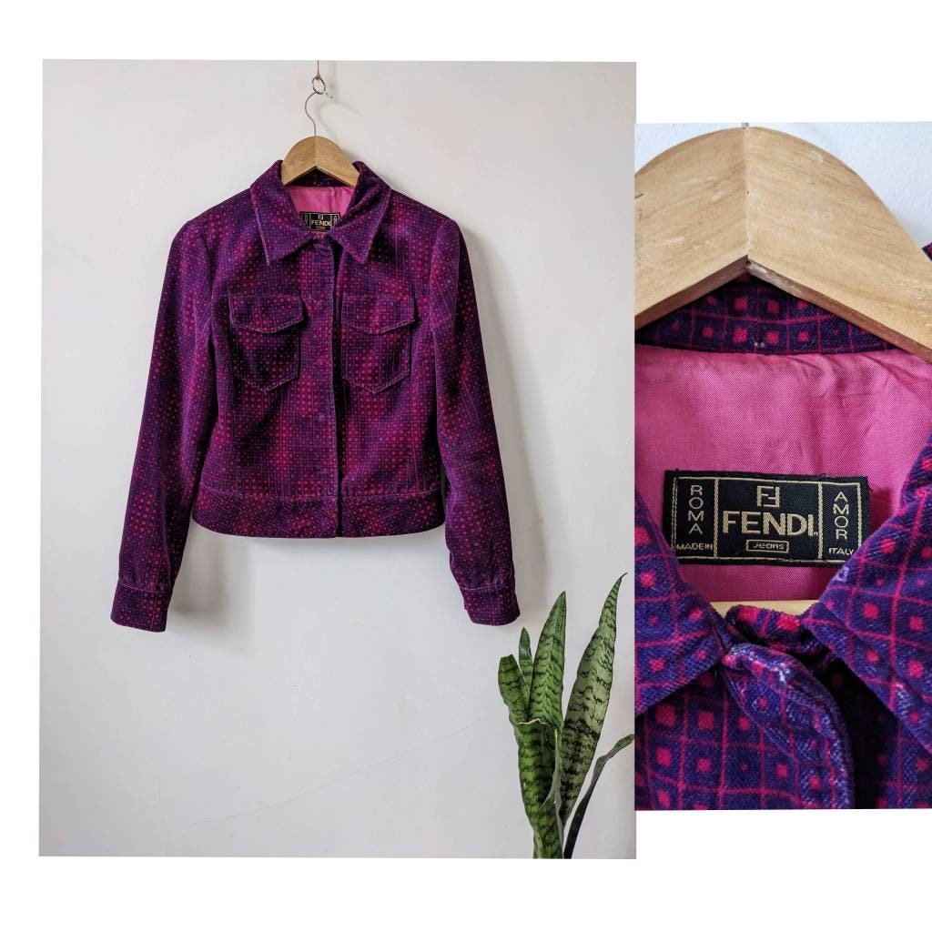 Vintage Fendi Velvet Purple Women's Jacket - Etsy
