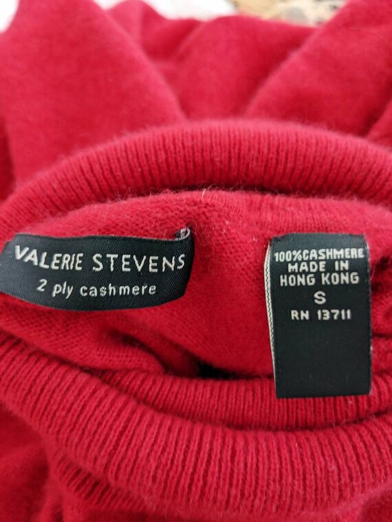 Red Cashmere Sweater Trutle Neck Valerie Stevens 2 Pl… - Gem