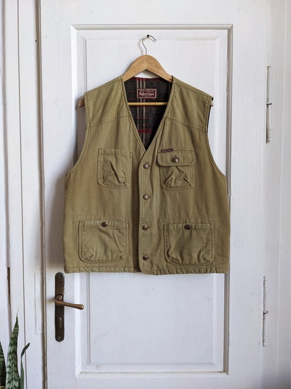Marlboro Classics ベスト　ベージュ　マルボロ Vintage Marlboro Classics Canvas Vest | 90s Khaki Wool Lined