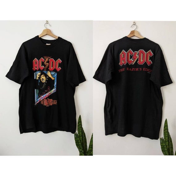 Vintage AC DC the Razors Edge 1990 Merch T-shirt Rare Brorckum - Etsy