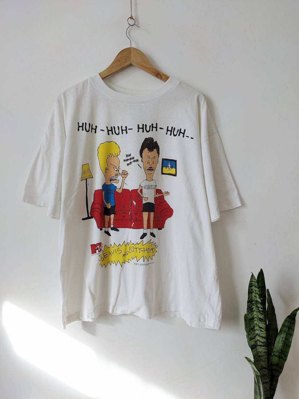 激レア1994 vintage beavis and butt head Mtv Vintage 1994 MTV Beavis and Butt-Head T-Shirt White Size L