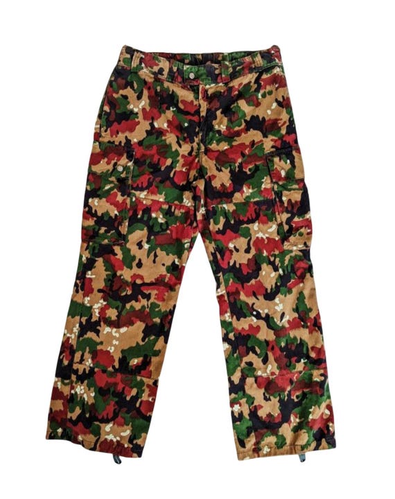 Vintage Swiss Army Alpenflage Camo Cargo Pants | 70s Military