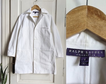 Ralph Lauren White Chore Jacket Purple Label | Luxury Workwear Coat French