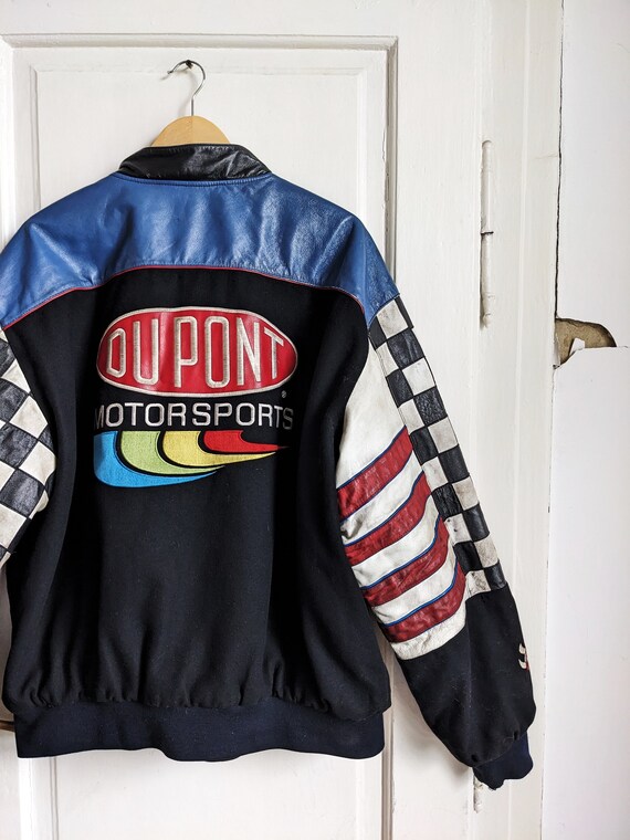 Vintage Dupont Nascar Varsity Jacket Jeff Gordon Wool Leather