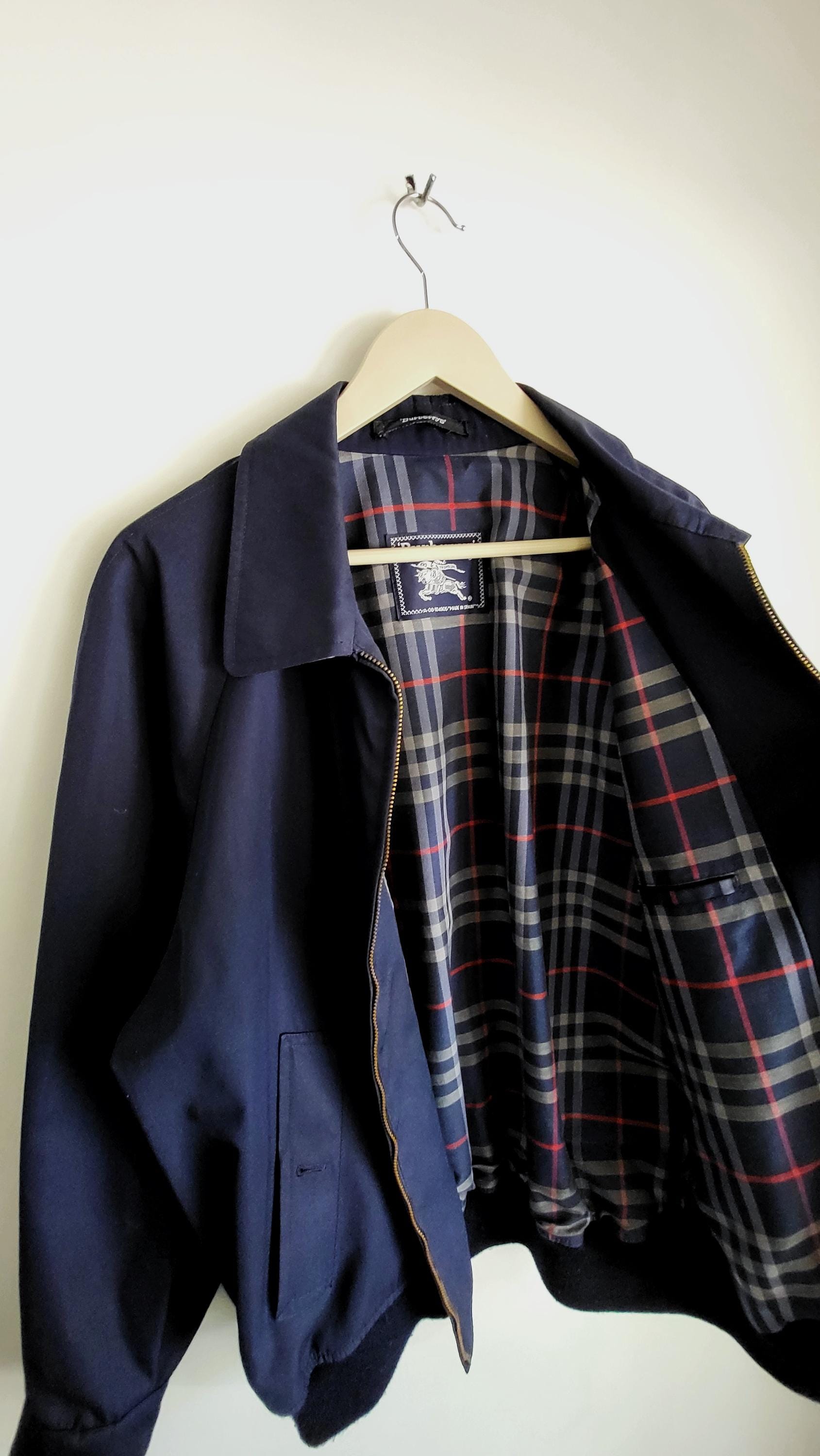Vintage Burberrys Harrington Jacket | Navy Blue, Nova Check Lining