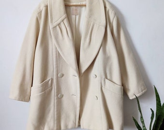Cream Wool Coat | Oversized Double Breasted Jacket | Cole Wolfgang Kaiser