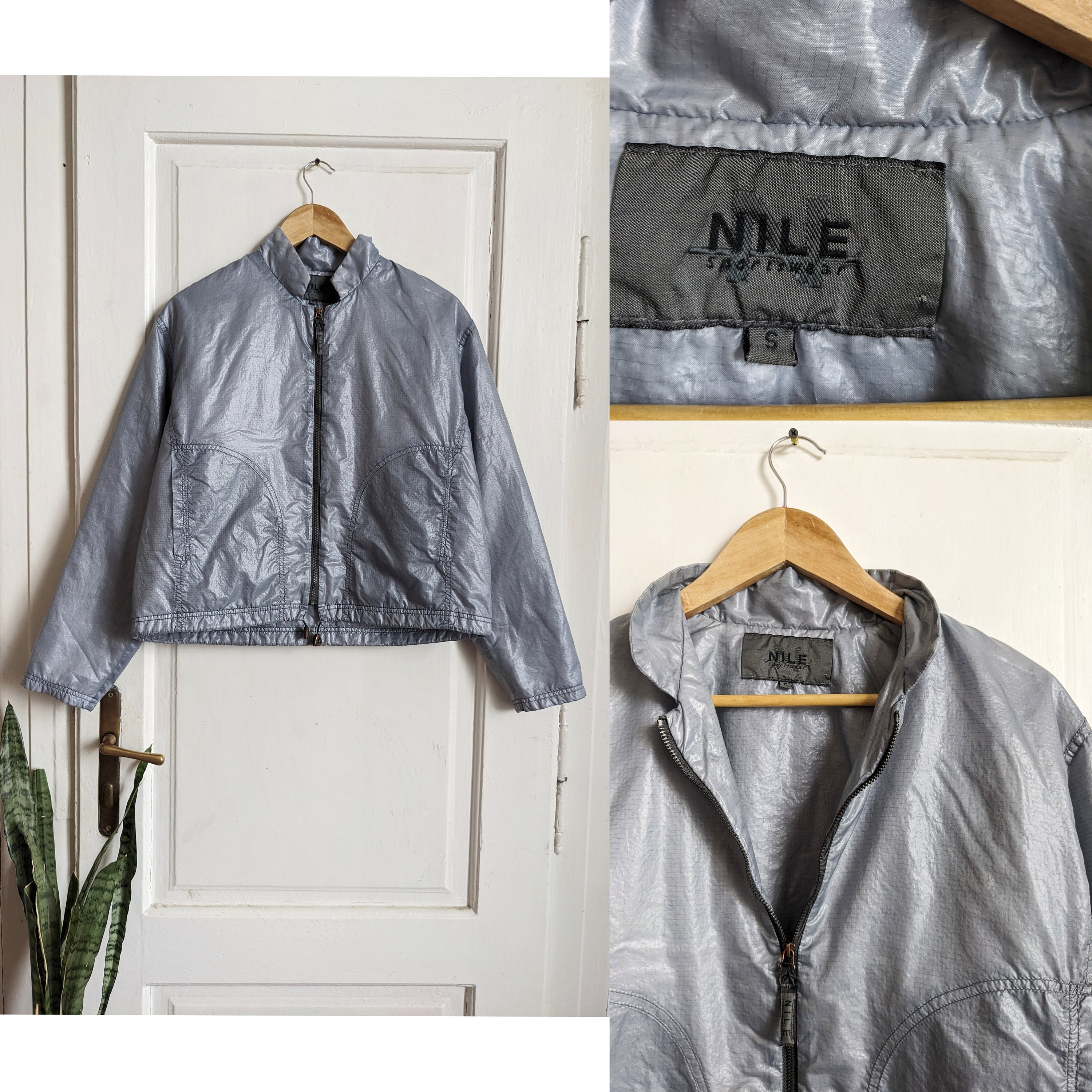 Vintage Silver Metallic Zip Jacket | Nile Sportswear | Y2K  display picture 1