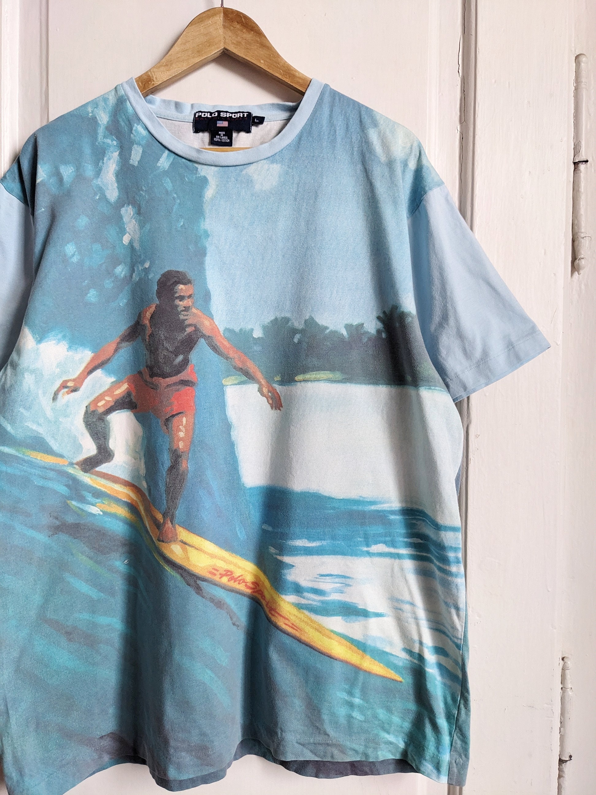 Vintage Polo Sport T-shirt Surfing Wave Print - Etsy