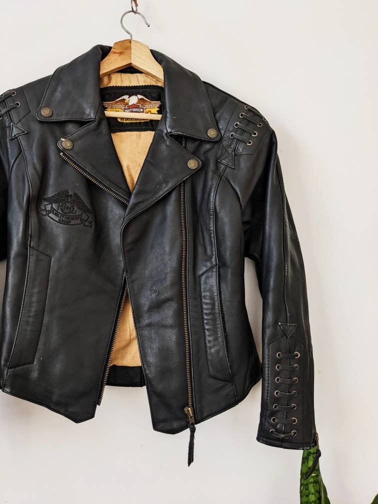 Vintage Harley Davidson Leather Bike Women's Jacket USA American