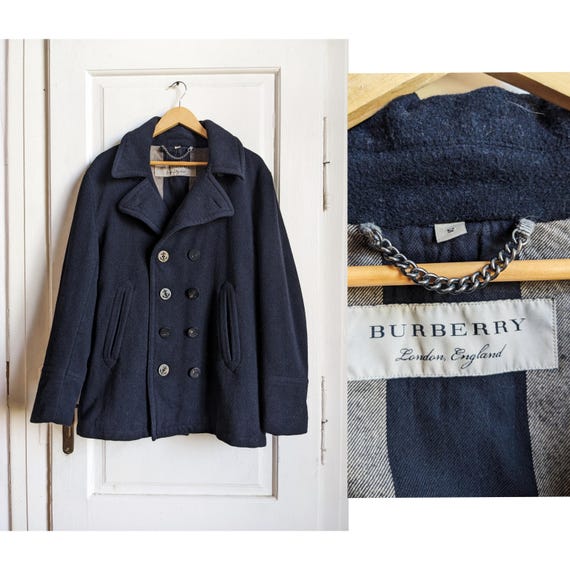 Buy Burberry London Pea Coat Double Breasted Navy Online in India Etsy